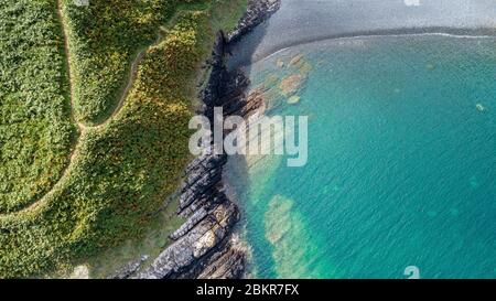 Frankreich, C?tes d'Armor, Plouezec, Pointe de Minard vom Himmel gesehen Stockfoto