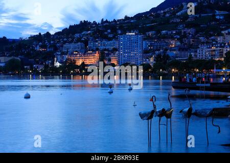 Schweiz, Kanton Waadt, Montreux, Genfersee Stockfoto