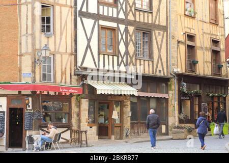 Frankreich, Haute Vienne, Limoges, historisches Viertel des Schlosses, Rue de la Boucherie mit seinen Fachwerkhäusern Stockfoto