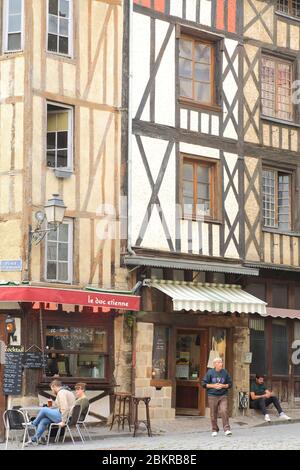 Frankreich, Haute Vienne, Limoges, historisches Viertel des Schlosses, Rue de la Boucherie mit seinen Fachwerkhäusern Stockfoto