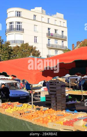 Frankreich, Haute Vienne, Limoges, Carnot Marceau Bezirk, Place Marceau, Wochenmarkt Stockfoto