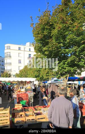 Frankreich, Haute Vienne, Limoges, Carnot Marceau Bezirk, Place Marceau, Wochenmarkt Stockfoto