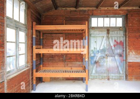 Frankreich, Loiret, Orleans, Cercil (Studien- und Forschungszentrum für die Internierungslager von Loiret), Kinderdenkmal-Museum von Vel d'HIV eröffnet 2011, Internierungsbaracke im Lager Beaune la Rolande Stockfoto