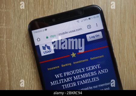 USAA Bank Website (mobile.usaa.com) auf dem Smartphone angezeigt Stockfoto