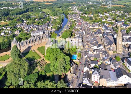 Frankreich, Morbihan, Josselin, Josselin Burg Flamboyantstil Stockfoto