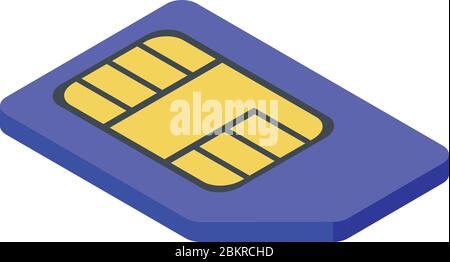 GSM-sim-Kartensymbol, isometrischer Stil Stock Vektor