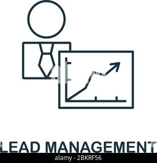 Symbol für Lead Management aus der Reputationsmanagement-Sammlung. Einfaches Linienelement Lead Management Symbol für Vorlagen, Webdesign und Infografiken Stock Vektor