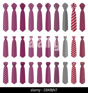 Abbildung auf Thema große Krawatten, Krawatten verschiedener Größe. Krawatte Muster bestehend aus Sammlung Kleidungsstücke Krawatte für celebrati Stock Vektor