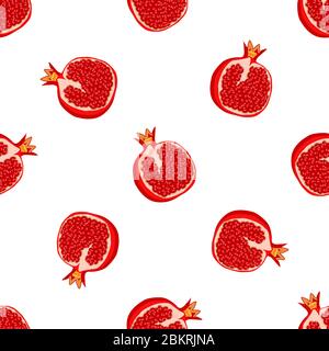 Thema große farbige nahtlose Granatapfel, helle Beere Muster für Dichtung. Berry Muster bestehend aus schönen nahtlosen wiederholen Granatapfel. Einfache Farbe Stock Vektor