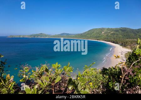 Philippinen, Palawan, El Nido, Bacuit Archipel, Calitang, Nacpan Strand Stockfoto