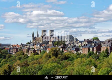 Frankreich, Aisne, Laon, der Oberen Stadt, Saint-Martin de Laon Abteikirche im zwölften Jahrhundert gegründet. Stockfoto