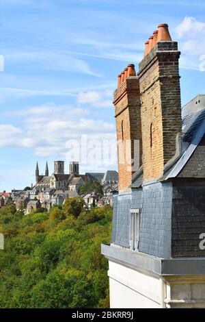 Frankreich, Aisne, Laon, der Oberen Stadt, Saint-Martin de Laon Abteikirche im zwölften Jahrhundert gegründet. Stockfoto