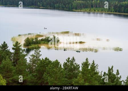 Litauen (Baltikum), Kreis Utena, Moletai, Regionalpark Labanoras (Labanoro regioninio parko apzvalgos bokstas), Blick vom Aussichtsturm, einem der höchsten Aussichtstürme in Litauen Stockfoto