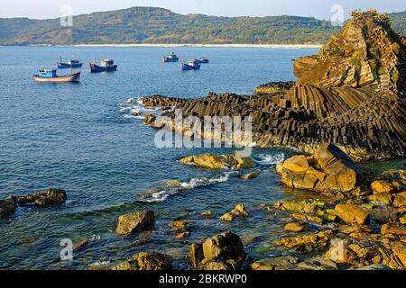 Vietnam, Phu Yen Provinz, Ganh Da Dia, Basaltsteinsäulen, der damm des vietnamesischen Riesen Stockfoto