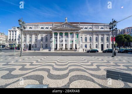 Portugal, Lissabon, Baixa, Dom Pedro IV Platz und das Dona Maria II Nationaltheater Stockfoto