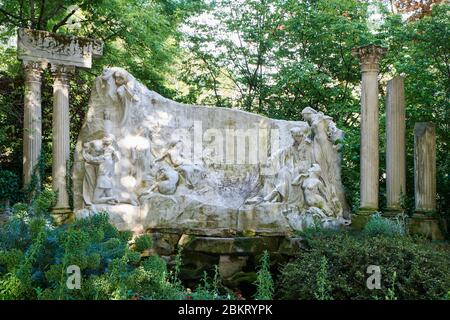 Frankreich, Paris (75), Place du Canada, der Garten des Schweizer Tals, Alfred de Musset Denkmal, der Traum des Dichters Stockfoto