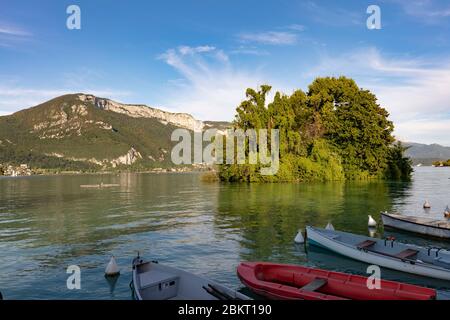 Frankreich, Haute Savoie, Annecy, See von Annecy, Schwaneninsel Stockfoto