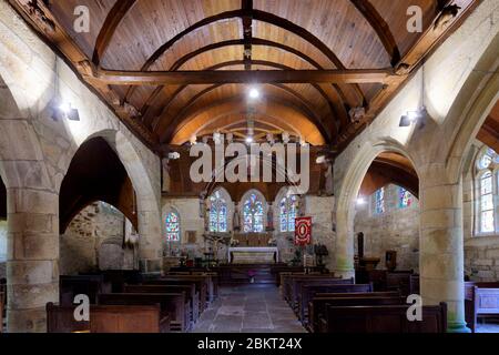 Frankreich, Cote d'Armor, Loc Envel, im Inneren der Kirche Stockfoto