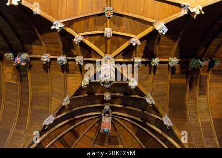 Frankreich, Cote d'Armor, Loc Envel, in der Kirche, das Gewölbe Stockfoto