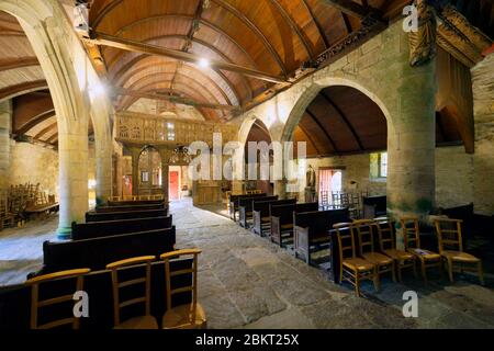 Frankreich, Cote d'Armor, Loc Envel, in der Kirche, der Jube Stockfoto