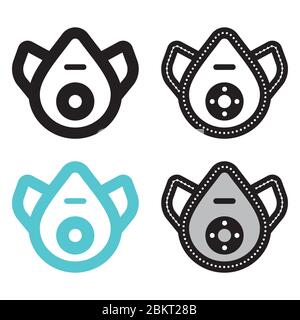 Symbolisches Vektorsymbol für sichere Masken Stock Vektor
