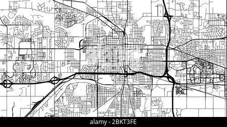 Stadtvektor Stadtplan von Lansing, USA. Michigan State Capital Stock Vektor