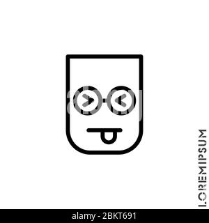 Swinting Gesicht mit Zunge Linie Symbol. Lineare Stil Zeichen für mobile Konzept und Web-Design. Teasing Form Emoticon Kontur Vektor-Symbol. Symbol, Logo il Stock Vektor