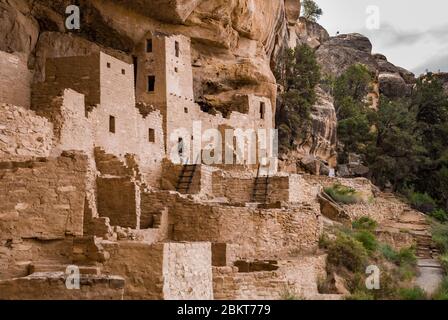 Der Cliff Palace, die größte Klippenwohnung in Nordamerika, befindet sich im Mesa Verde National Park, Colorado. Stockfoto