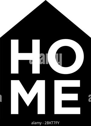 Wort „Home“ mit Türschlüssel im Buchstaben „O“ Stock Vektor