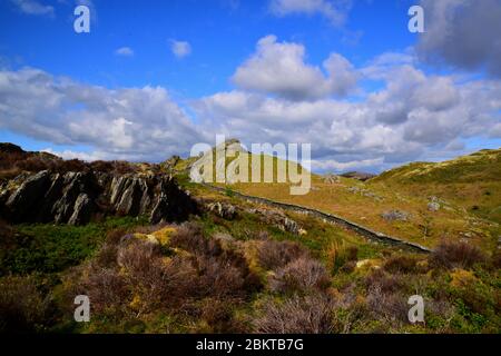 Aufgenommen vom Gipfel eines der vielen kambrischen Berge in Mittel-wales Stockfoto