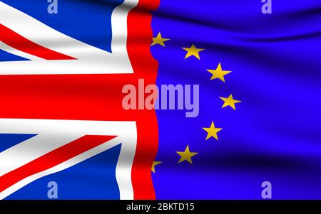 Großbritannien und die Europäische Union Flags Brexit Concept. Stockfoto