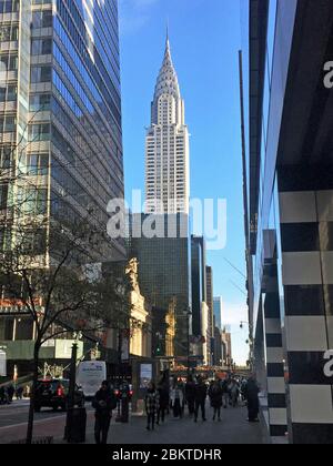 New York, US - 20/12/2019: Chrysler Building ist ein Hochhaus im Art Deco-Stil im Turtle Bay Viertel auf der Ostseite von Manhattan USA Stockfoto