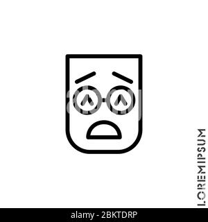 Traurig Aufgeben Müde Emoticon Symbol Vektor Illustration. Outline-Stil. Sehr Traurig Cry Stressige Emoticon Symbol Vektor Illustration. Outline-Stil. Stock Vektor