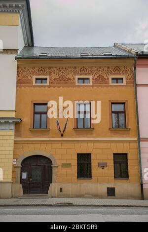 Historische Gebäude in Platz in Levoca in der Slowakei Stockfoto