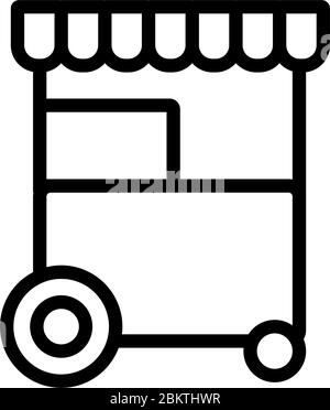 Popcorn Stall Symbol Vektor Umriss Illustration Stock Vektor