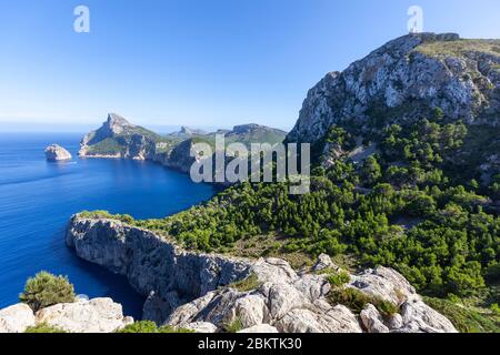 Cap de Formentor, Mallorcas Halbinsel Formentor, Balearen, Spanien Stockfoto