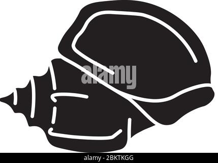 Triton Trompete Shell schwarz Glyph Symbol Stock Vektor