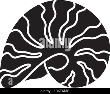 Schwarzes Glyph-Symbol der Moonshell Stock Vektor