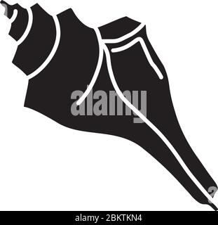 Triton Shell schwarzes Glyph-Symbol Stock Vektor