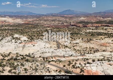 Blick vom Head of the Rocks Overlook, Utah, USA. Stockfoto