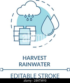 Ernten Regenwasser türkisfarbenes Konzept Symbol Stock Vektor