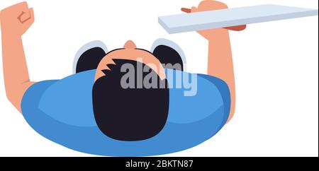 Mann halten Autotür halb flach RGB-Farbe Vektor-Illustration Stock Vektor
