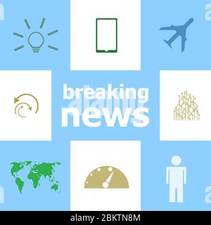 Nachrichten per SMS. News und Presse Konzept . Infografik. Symbolsatz Stockfoto