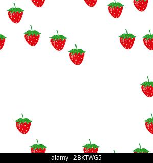 Nahtlose Muster von Aquarell Erdbeeren Vektor-Illustration Stock Vektor