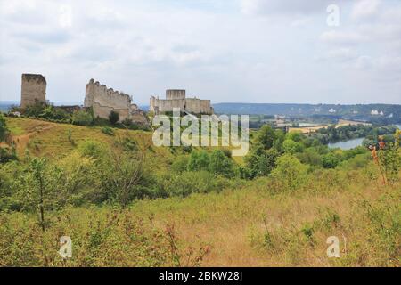 Chateau Gaillard mit Blick auf die seine in der Normandie, Nordfrankreich Stockfoto