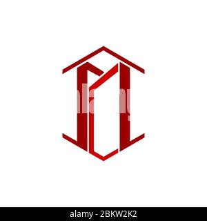 Anfangsbuchstabe SL, SCL Grafik-Logo-Vorlage, Haus-Design-Konzept, isoliert auf weißem Hintergrund. Stock Vektor