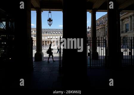 Innenhof des Palais-Royal mit Säulen von Buren.Paris.Frankreich Stockfoto