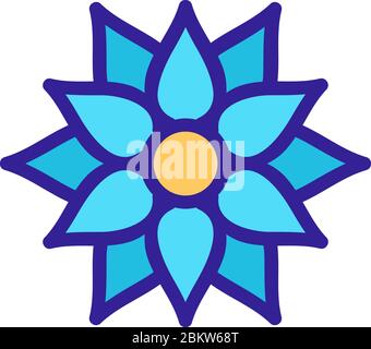 buddhistische Blume Symbol Vektor Umriss Illustration Stock Vektor