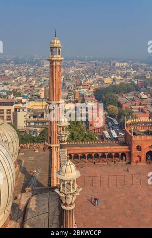 Jama Masjid Moschee, 1656, Delhi, Indien Stockfoto