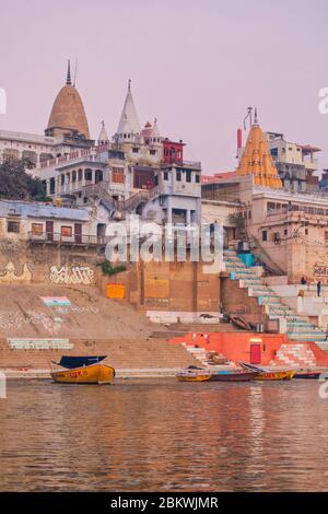 Stadtbild von Ganges, Varanasi, Uttar Pradesh, Indien Stockfoto